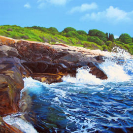 Black Point Rhode Island Seascape Painting by Artist Charles C. Clear III
