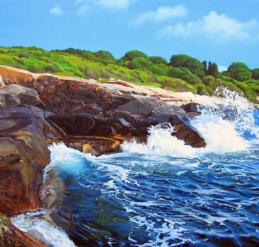 Black Point Rhode Island Seascape Painting by Artist Charles C. Clear III