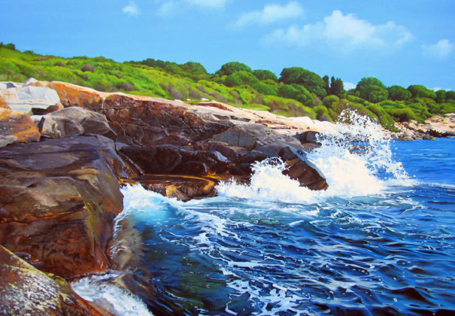 Black Point Rhode Island Seascape Painting by Artist Charles C. Clear III