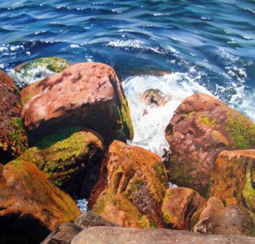 Point Judith Seascape Study, 18″ x 24″, Oil on Canvas, 2011, by Artist Charles C. Clear III