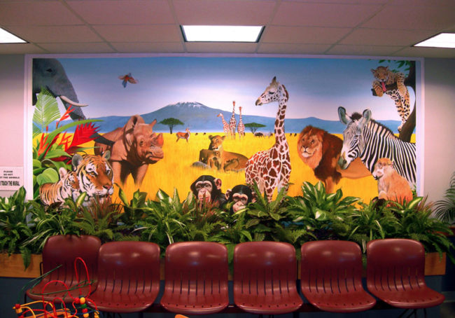 Serengeti Wild Animal Mural Painted by the Artists of The Art Of Life
