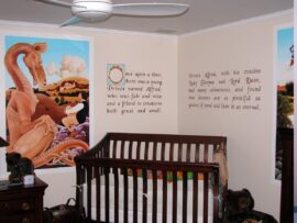 Storybook Nursery Mural painted by Artists Charles Clear and Bonnie Lee Turner of The Art Of Life