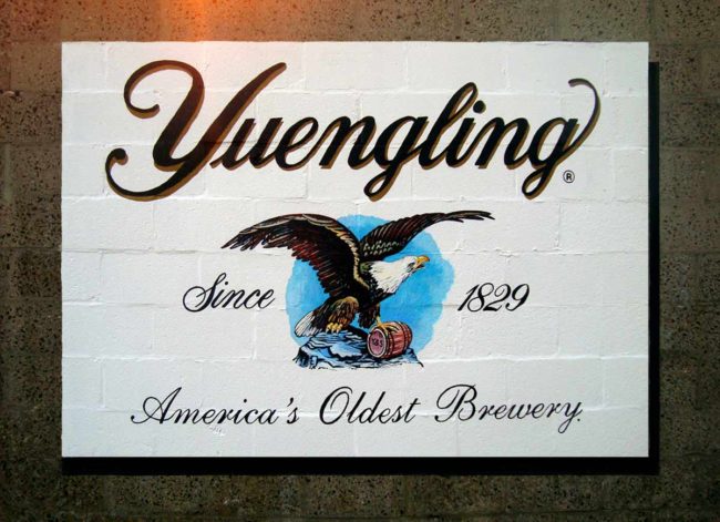 Yeungling Beer Logo Painted Mural painted by Artists Charles Clear and Bonnie Lee Turner of The Art Of Life