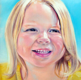 Adorable Girl Pastel Portrait by Artist Bonnie Lee Turner