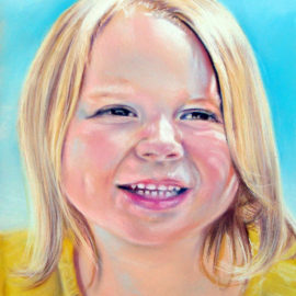 Adorable Girl Pastel Portrait by Artist Bonnie Lee Turner