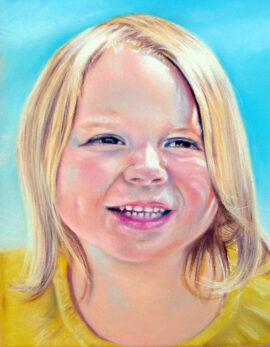 Adorable Girl Pastel Portrait by Artist Bonnie Lee Turner