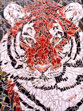 Mosaic Tiger by Artist Bonnie Lee Turner
