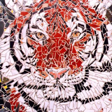 Mosaic Tiger by Artist Bonnie Lee Turner