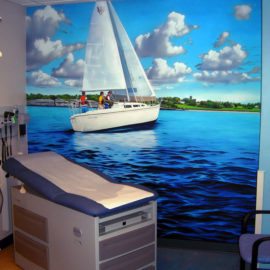 Sailboat Mural in Treatment Room by Artists Charles C. Clear III and Bonnie Lee Turner of The Art Of Life