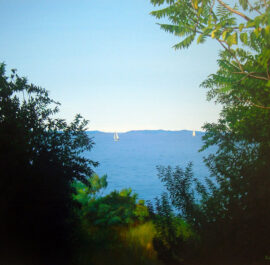 Taylor Point in Jamestown Rhode Island Seascape Painting, 20″ x 24″, Oil on Canvas, 2015, by Artist Charles C. Clear III