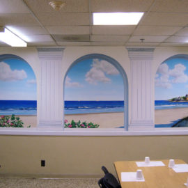 Columns and Arches Wall Mural by The Art Of Life painted at Bradley Hospital in East Providence, RI