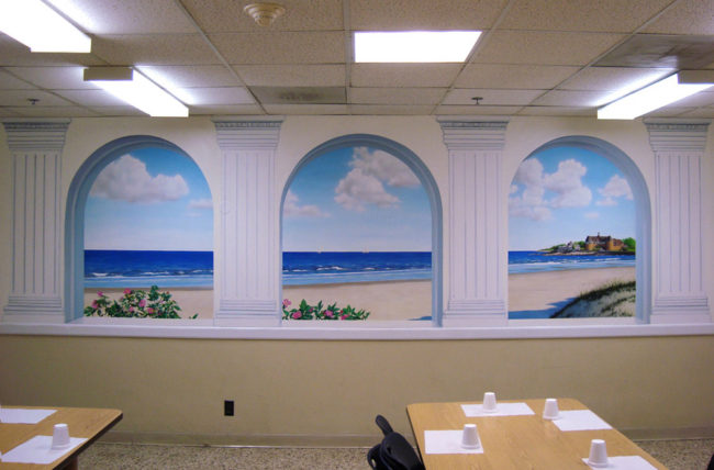 Columns and Arches Wall Mural by The Art Of Life painted at Bradley Hospital in East Providence, RI