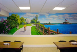 East Bay Bike Path Mural by The Art Of Life painted at Bradley Hospital in East Providence RI