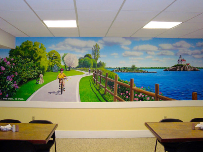 East Bay Bike Path Mural by The Art Of Life painted at Bradley Hospital in East Providence RI