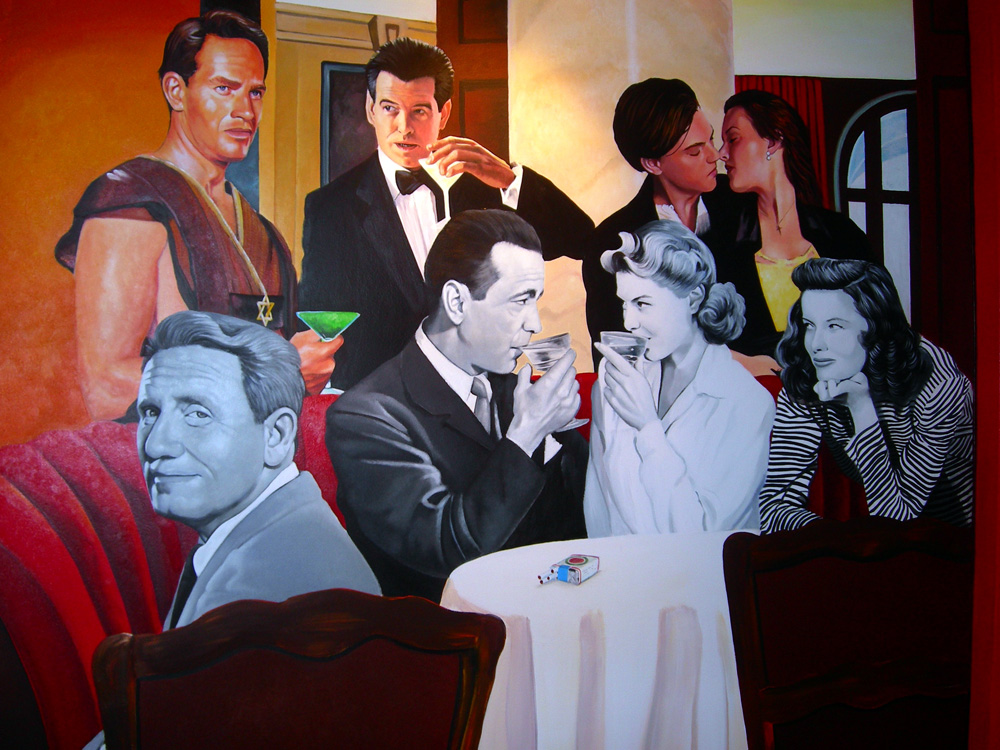 Movie Star Mural painted in a home theater by The Art Of Life