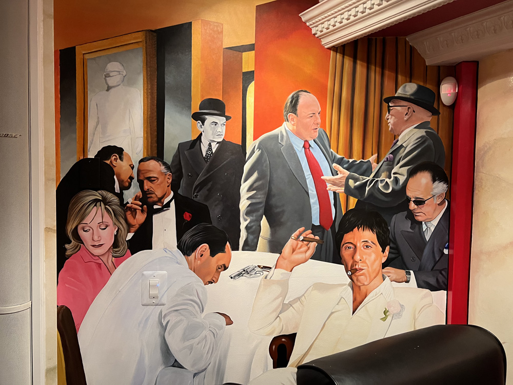 Movie Star Mural painted in home theater by The Art Of Life