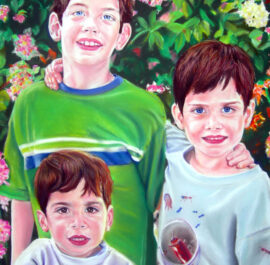Pastel Portraits by Artist Bonnie Lee Turner - Three Brothers