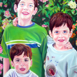 Pastel Portraits by Artist Bonnie Lee Turner - Three Brothers
