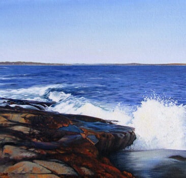 Breaking Wave in Narragansett Rhode Island Painting by Artist Charles C. Clear III