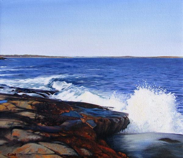 Breaking Wave in Narragansett Rhode Island Painting by Artist Charles C. Clear III