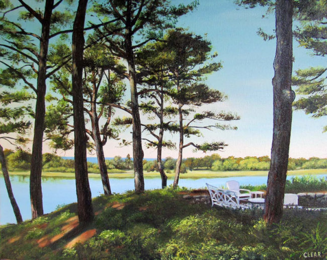 Oyster Harbors in Osterville Massachusetts Painting by Artist Charles C. Clear III