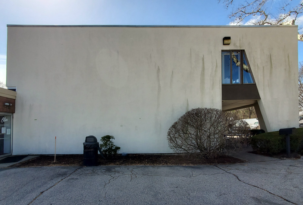 Picture of exterior wall prior to the painting of the Pure Bliss Sundae Mural by The Art Of Life