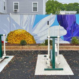 Flower Power Mural Painted on a Fence by The Art Of Life
